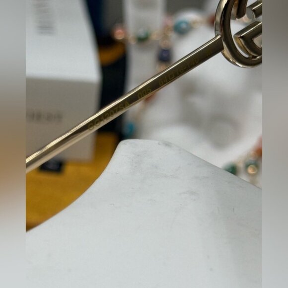 🆕 GUCCI 🧿 NWOT GG1207SA Gold Rimmed Geometric Square Sunglasses, Brown & Gold - Picture 11 of 15